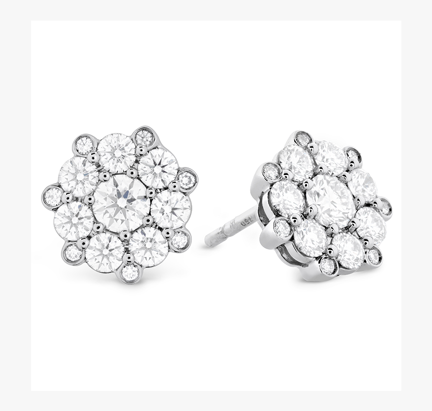 Cropped Diamond Stud Earrings 0 50 Ctw - Hearts On Fire Cluster Earrings, HD Png Download, Free Download