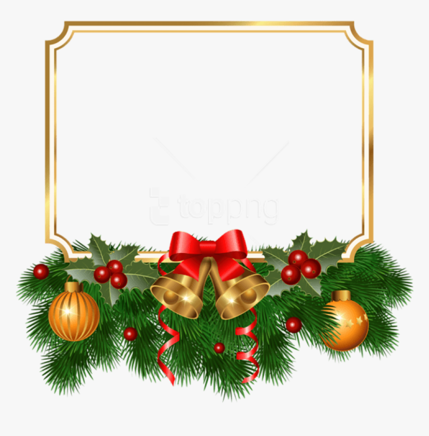 Christmas Golden Free - Christmas Border Png Clipart, Transparent Png, Free Download