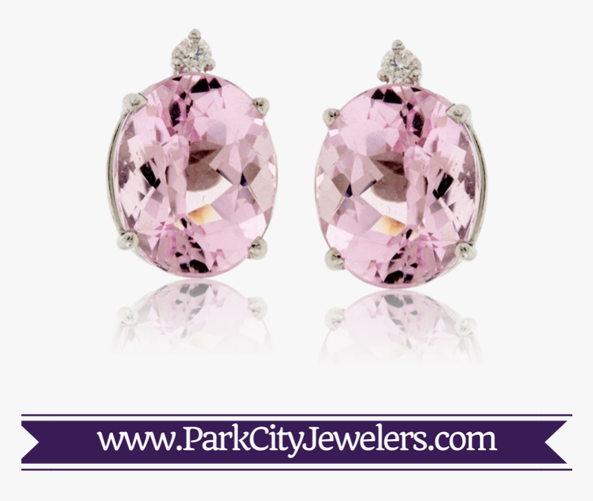 Morganite & Diamond Stud Earrings - Crystal, HD Png Download, Free Download