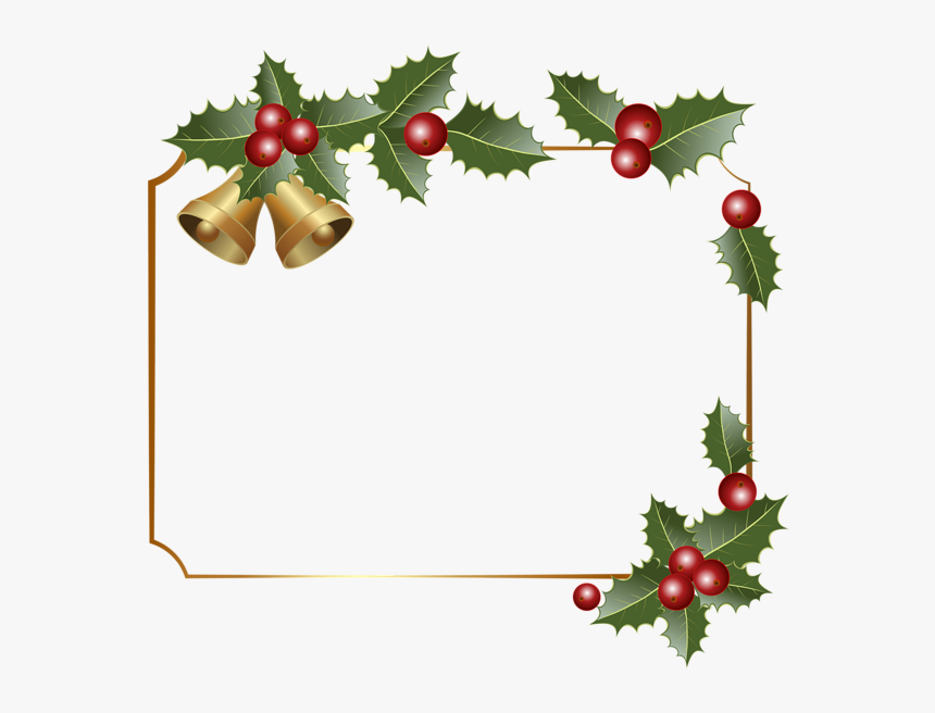 Christmas Borders Christmas Border Decor With Bells - Transparent Background Christmas Border Clipart, HD Png Download, Free Download