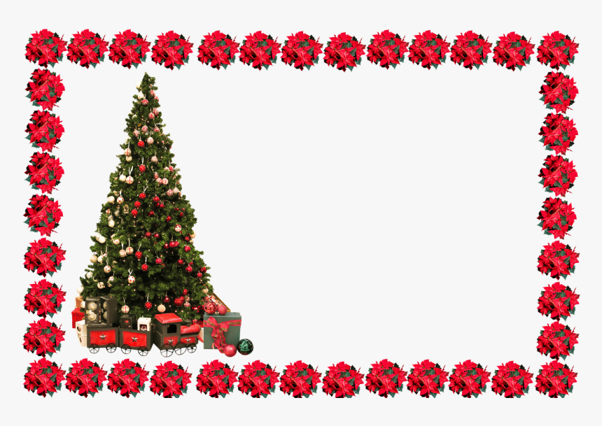 Christmas Frame With Tree - Transparent Background Christmas Picture Frame, HD Png Download, Free Download