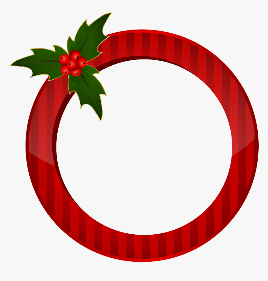 Christmas Round Red Frame Transparent Image, HD Png Download, Free Download