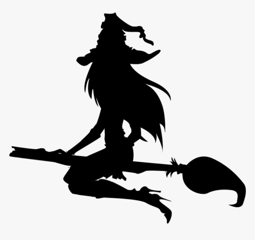 Transparent Witch Silhouette Png - Witch On Broom Png, Png Download, Free Download