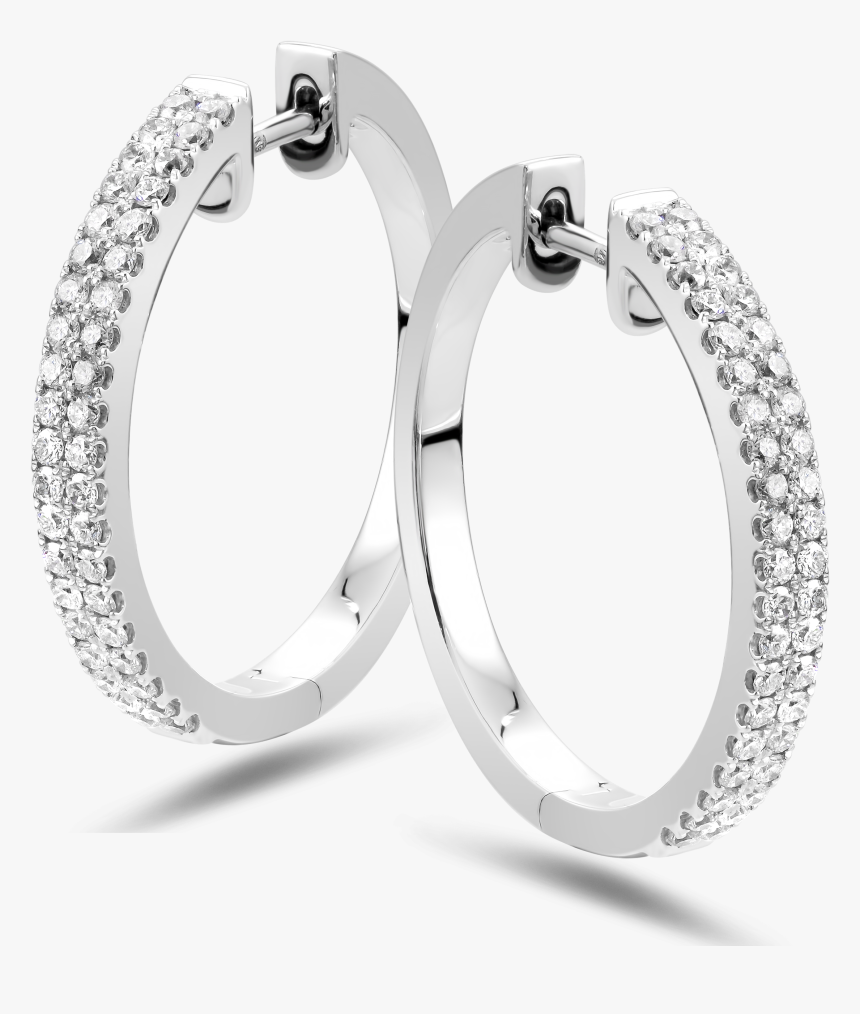 Beautiful Diamond Hoop Earrings - Diamond Hoop Earrings Png, Transparent Png, Free Download