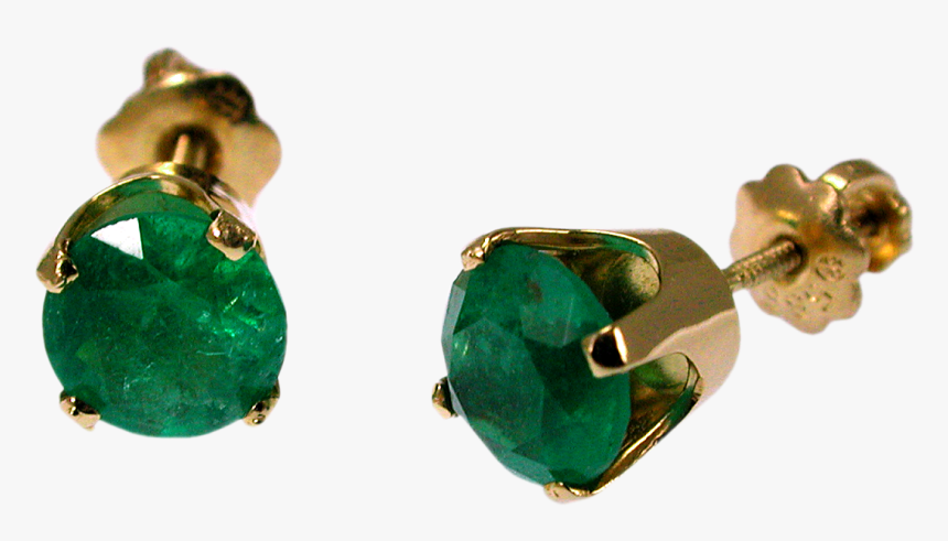 14k Gold And Emerald Earrings - Earrings, HD Png Download, Free Download