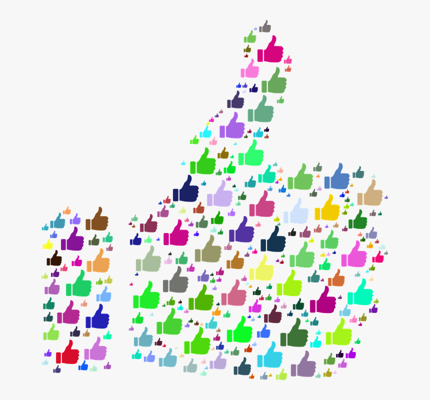 Colorful, Thumbs Up, Hand, Approve, Like, Encourage - Thumbs Up Colorful, HD Png Download, Free Download
