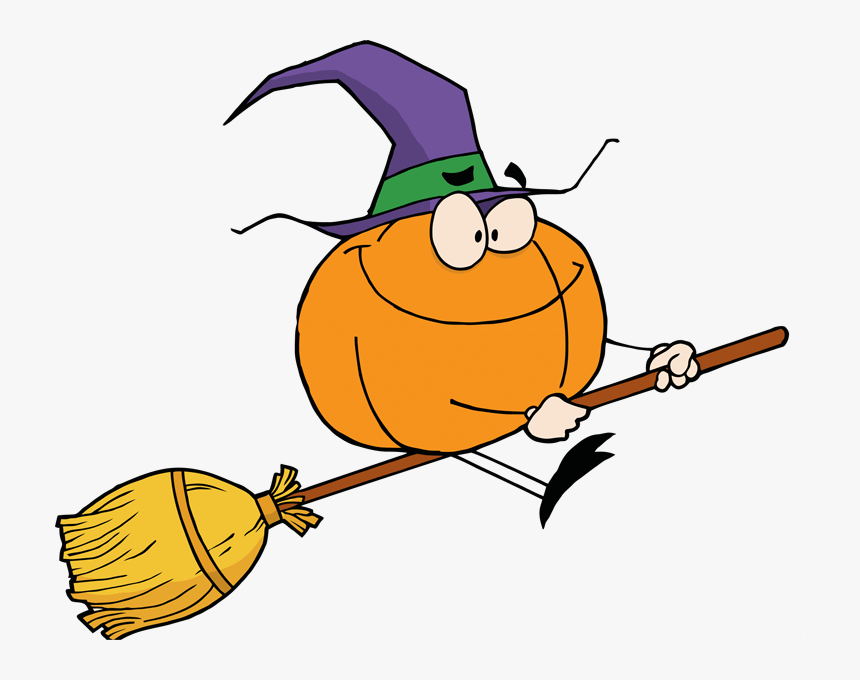 Witches Broom Clipart - Clipart Witch On Broomstick, HD Png Download, Free Download
