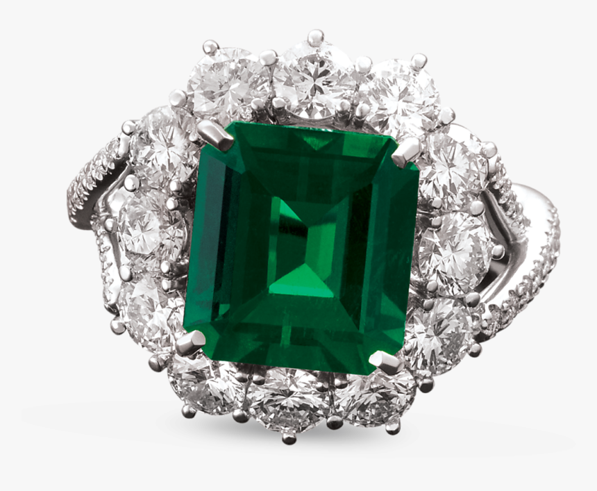 Colombian Emerald And Diamond Ring, - Emerald, HD Png Download, Free Download