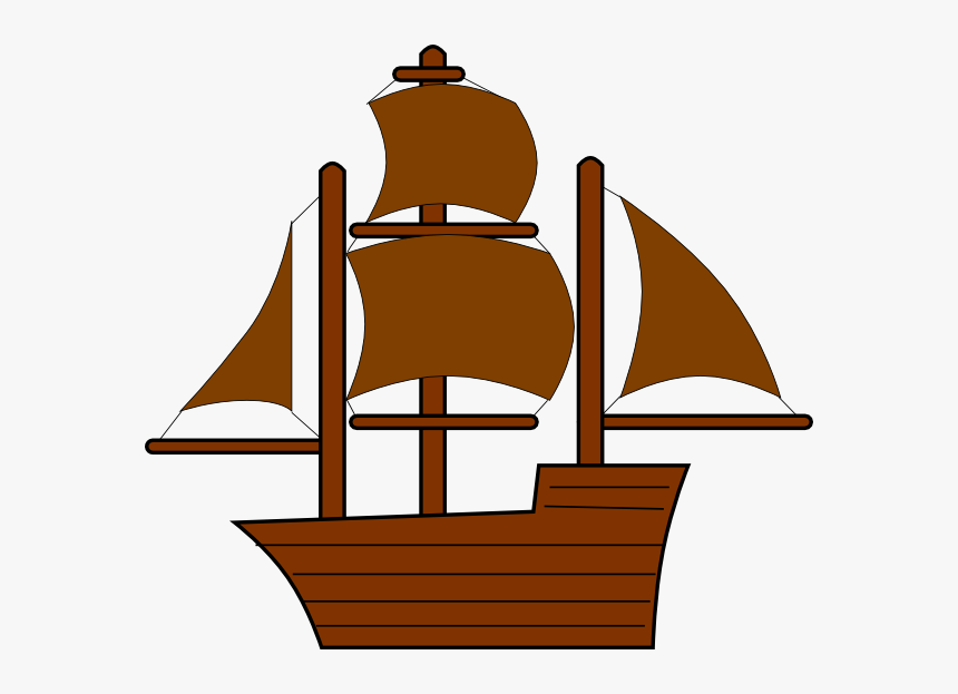 Brown Pirate Ship Clip Art At Clker - Red Ship Clip Art, HD Png Download, Free Download