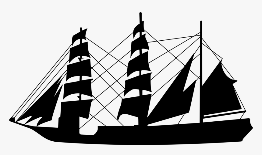 Transparent Sailboat Clipart Silhouette - Old Sailboat Silhouette Png, Png Download, Free Download