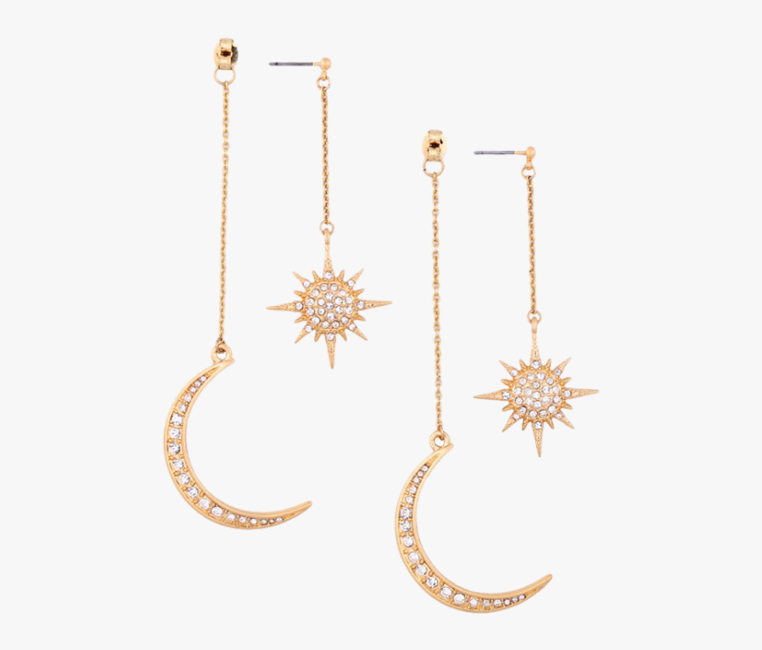 Transparent Circulo Dorado Png - Moon And Star Dangle Earrings, Png Download, Free Download