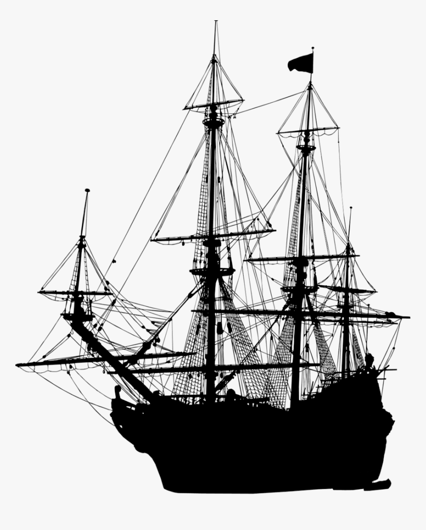 Ship Silhouette - Pirate Ship Png, Transparent Png, Free Download