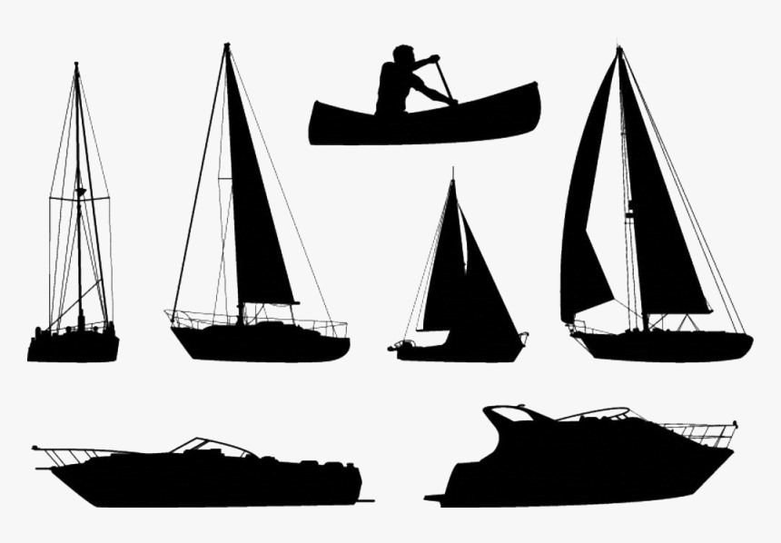 Clip Art Boat Royalty Free Various - Boat Silhouettes, HD Png Download, Free Download