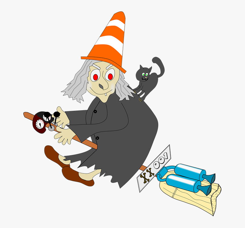 Witch, Baba, On A Broomstick - Cartoon, HD Png Download, Free Download