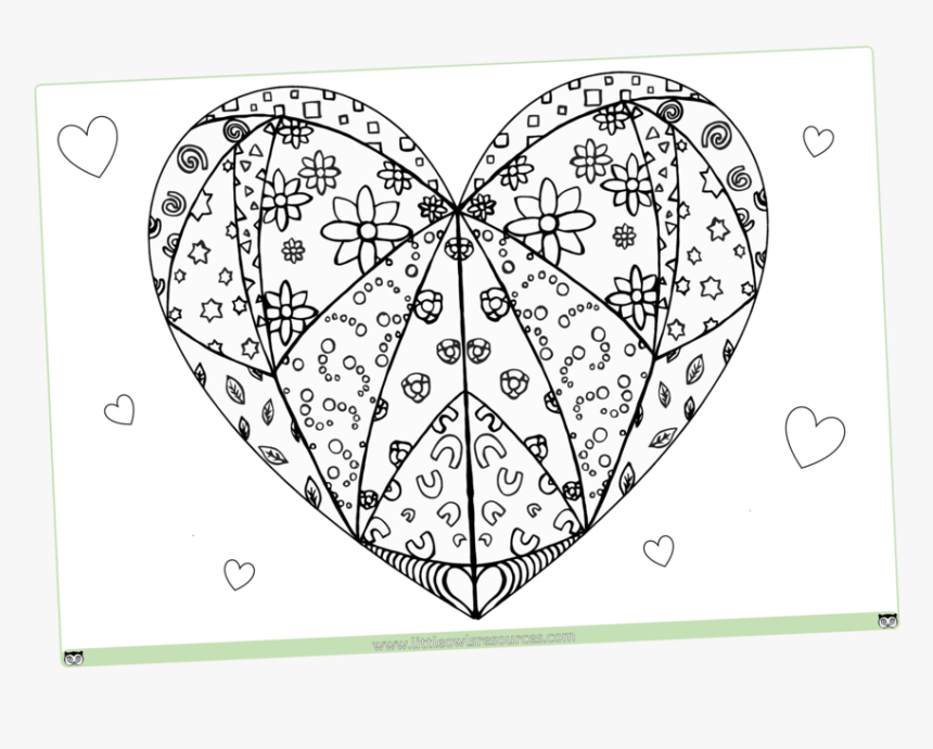 Mindfulness Heart Colouringcover - Mindfulness Colouring Heart, HD Png Download, Free Download