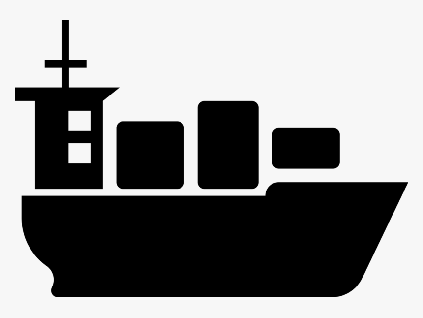 Silhouette,text,brand - Cargo Boat Clipart, HD Png Download, Free Download