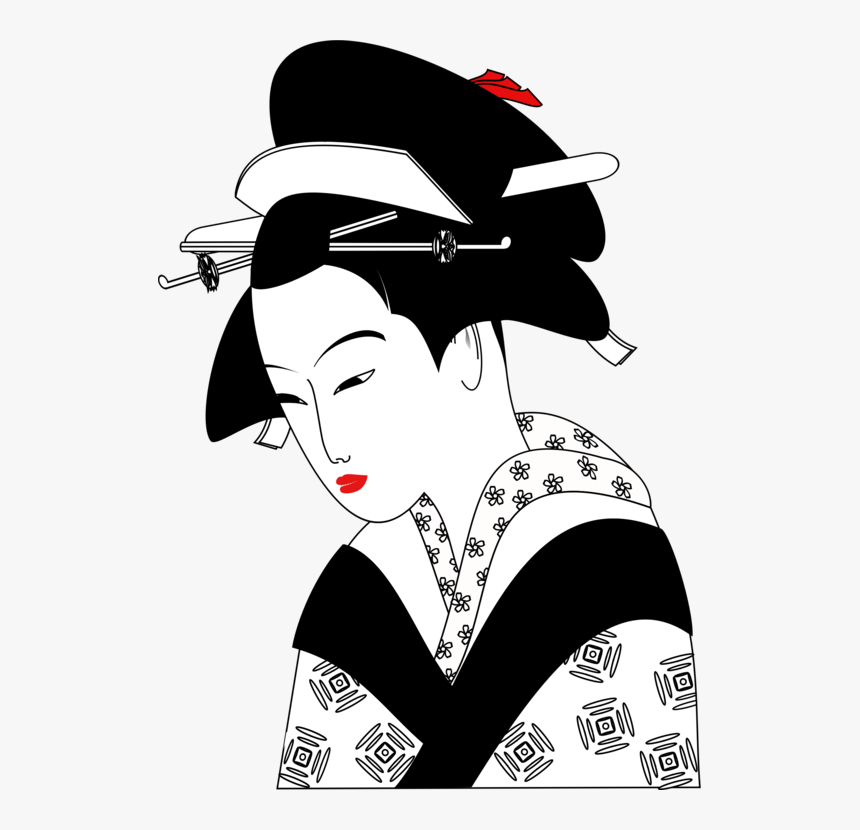 Woman,art,geisha - Asian Woman Clip Art, HD Png Download, Free Download