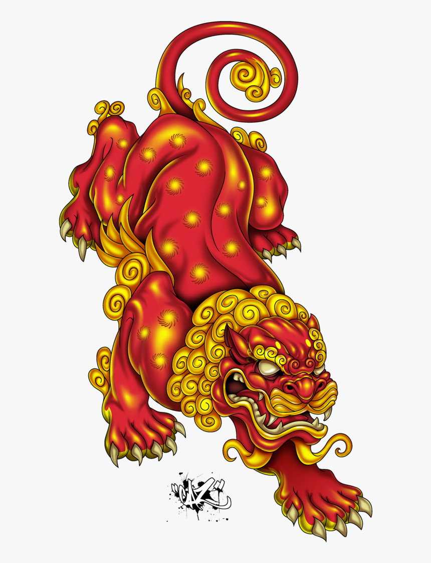 Lion Tattoo Google Search - Chinese Guardian Lions Art, HD Png Download, Free Download