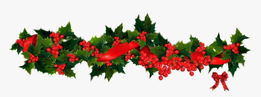 Holly Garland Christmas - Transparent Background Holly Png, Png Download, Free Download