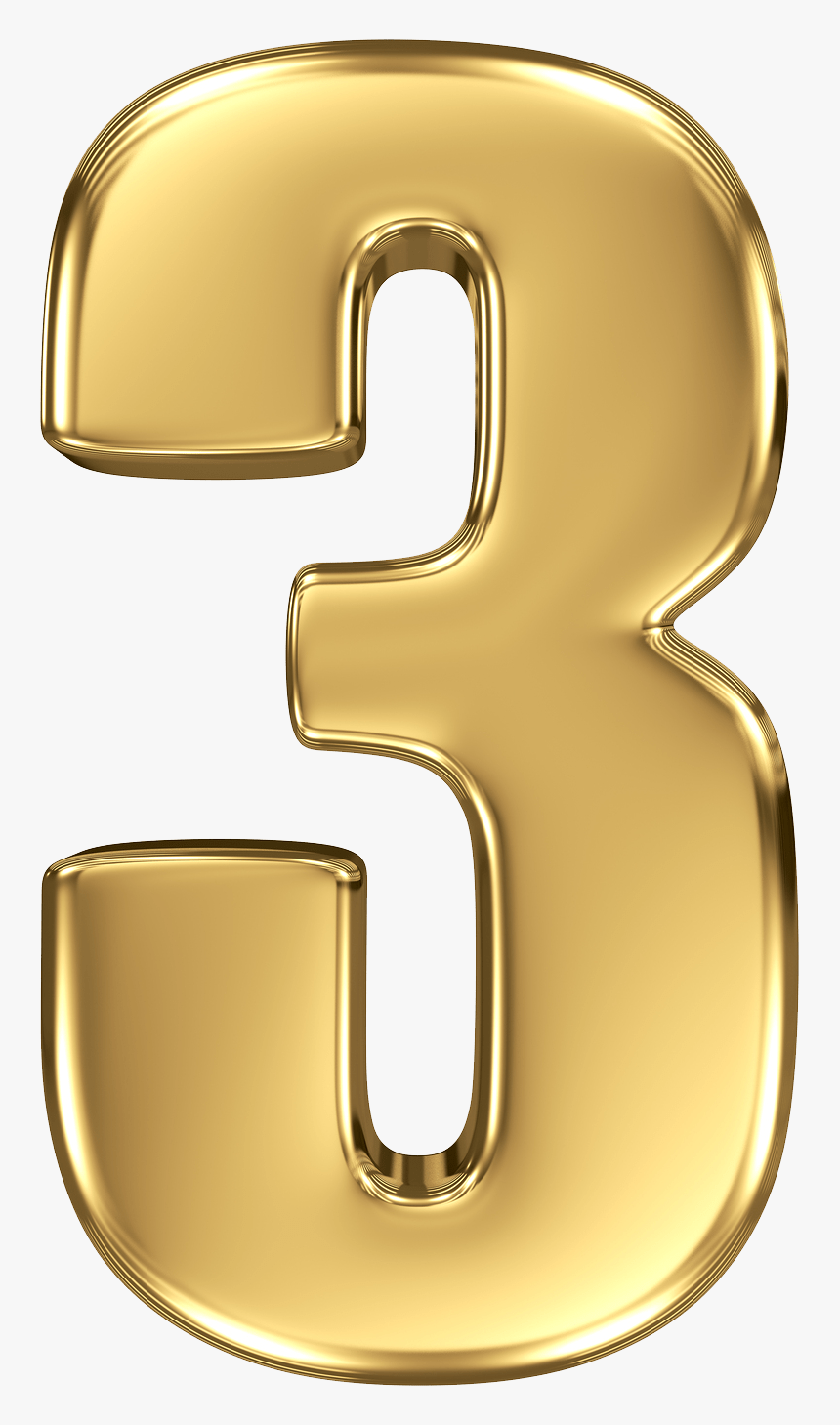 Gold Number - Transparent Background 3 Png Transparent, Png Download, Free Download