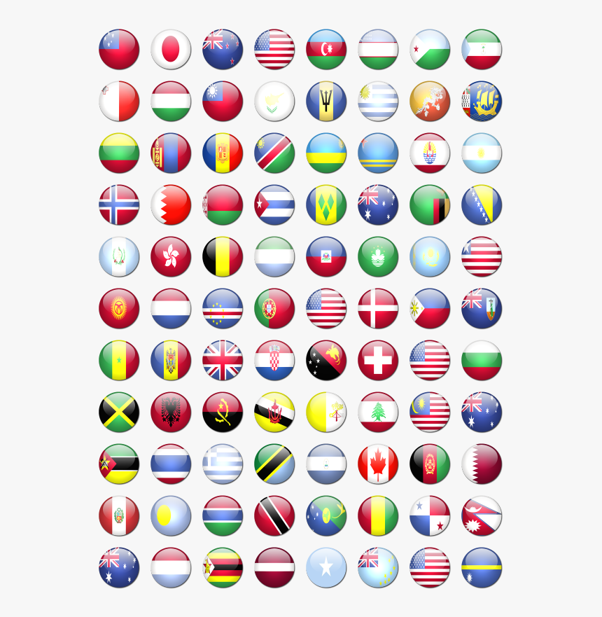 Rounded World Free Icons - Round Flags Of The World, HD Png Download, Free Download