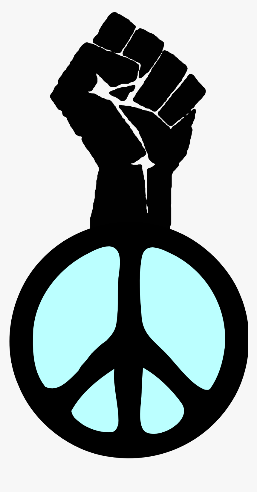 Black Power Fist Peace Sign , Transparent Cartoons - Black Power Fist With Peace Sign, HD Png Download, Free Download