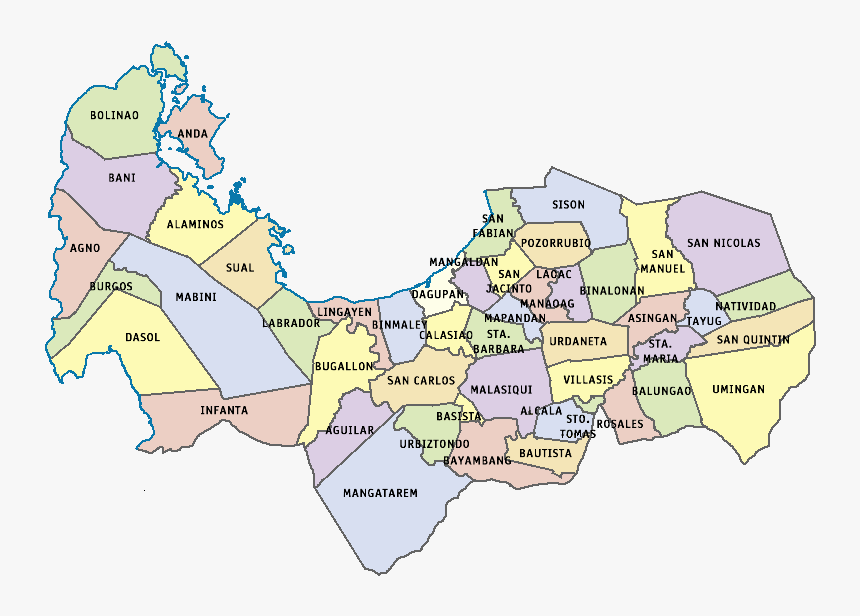 Map Of Pangasinan With Towns Ph Fil Pangasinan Map - Pangasinan Map Png, Transparent Png - Kindpng