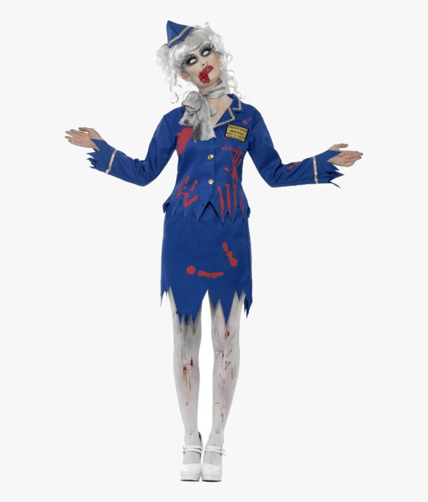 Zombie Air Hostess Costume - Halloween Air Hostess Costume, HD Png Download, Free Download