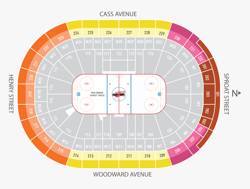 Season Ticket Plans Little Caesars Arena Detroit Red - Little Caesars Arena Seating Chart Red Wings, HD Png Download, Free Download