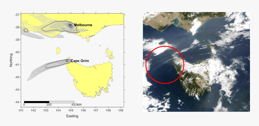 Map Compared With Satellite Image Of Smoke Plumes Over - Atlas, HD Png Download, Free Download