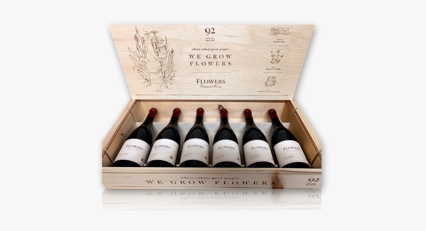 Flowers 2017 Pinot Noir 6-bottle Wood Box Set - Wooden Wine Box 6 Botttle, HD Png Download, Free Download