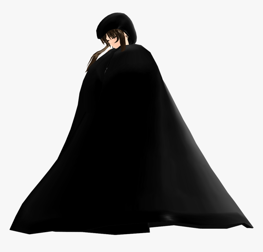 Cape Coat With Hood Png Picture - Anime Character Black Cloak, Transparent Png, Free Download