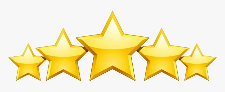 5 Star Rating Png - 5 Gold Stars Png, Transparent Png, Free Download