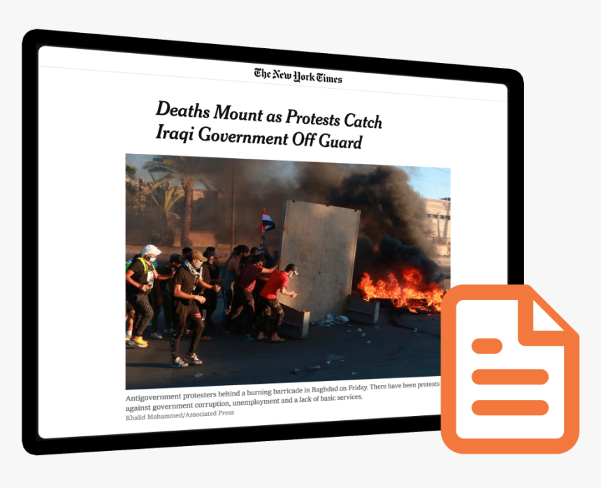 Abbas Kadhim In The New York Times - Iraq Protester Death 2019, HD Png Download, Free Download