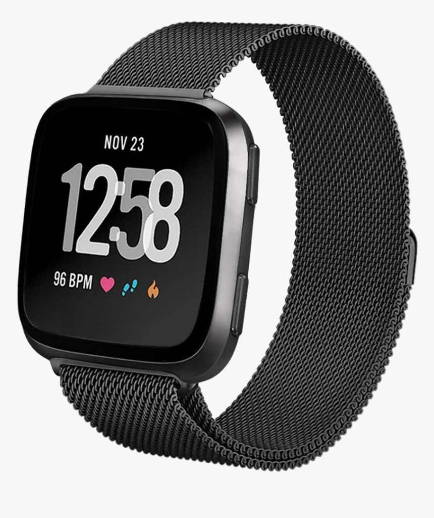 Fitbit Versa Milanese Band Black, HD Png Download, Free Download