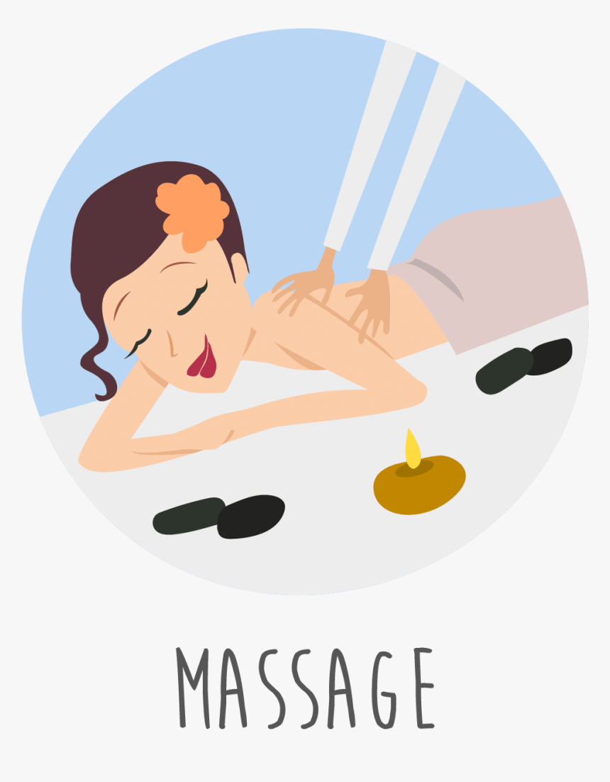 Spa Black And - Cartoon Pictures Of Massage, HD Png Download, Free Download