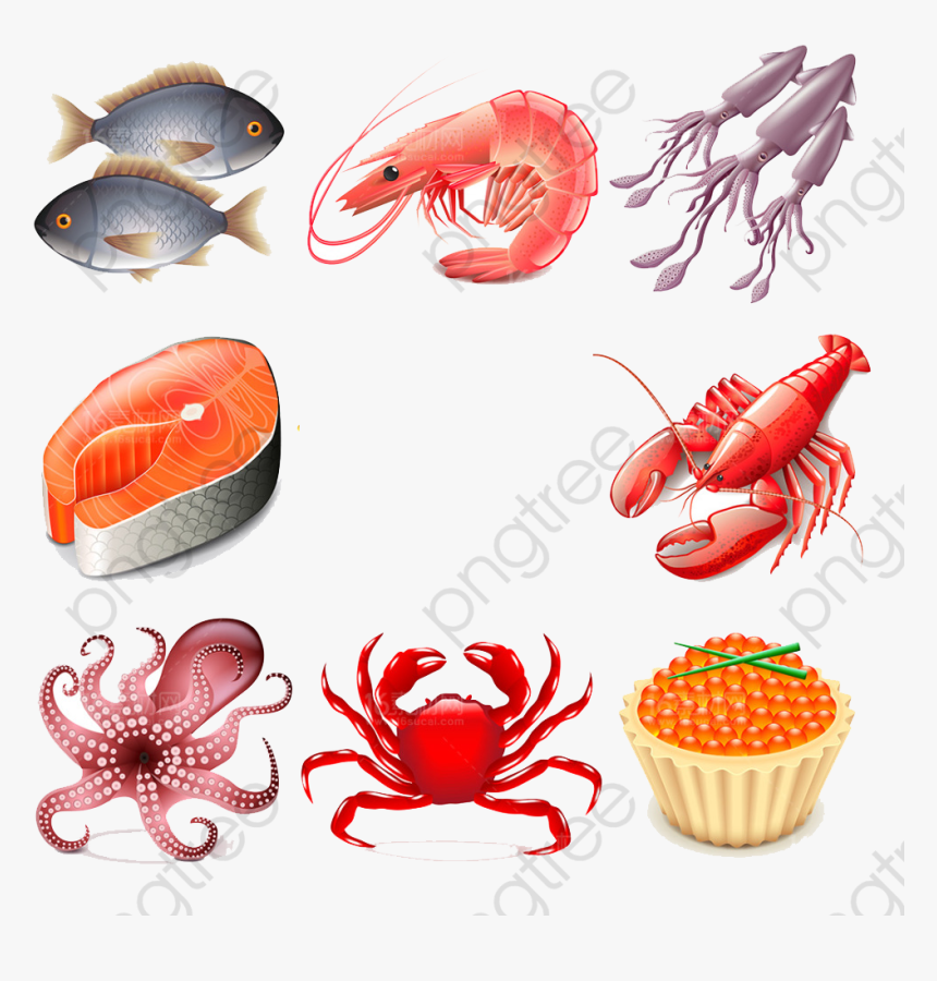 Lobster Clipart Seafood - Seafood Icons, HD Png Download, Free Download