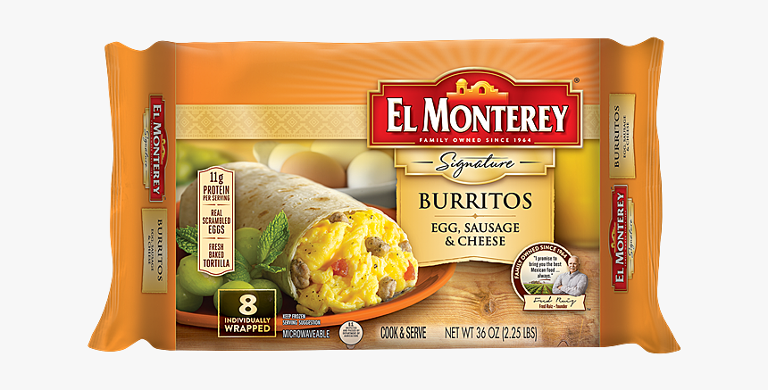 El Monterey Egg Sausage And Cheese Burrito, HD Png Download, Free Download