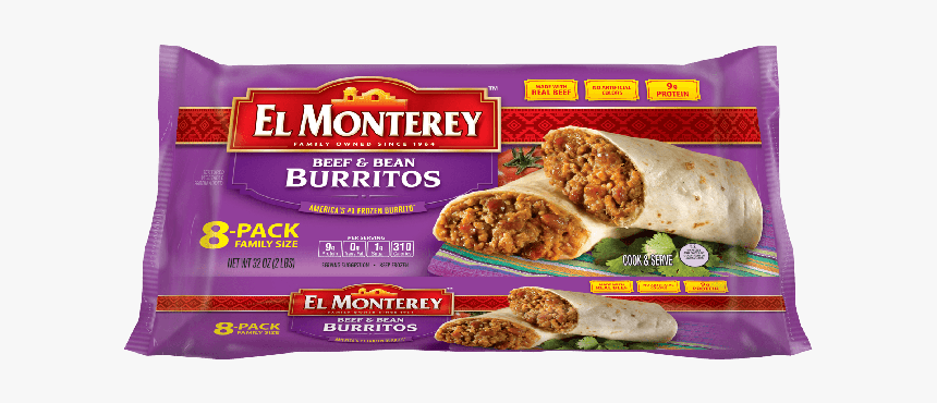 Ruiz Foodservice Beef And Bean Burrito, 4 Ounce - El Monterey Burritos, HD Png Download, Free Download