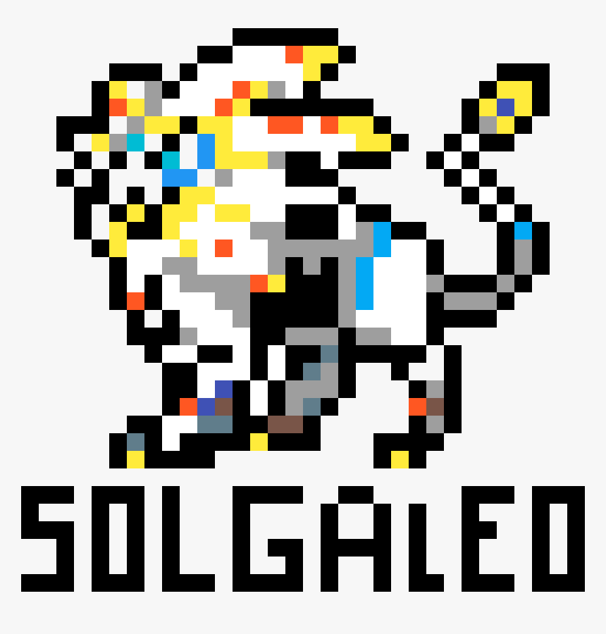 Pixel Art Solgaleo , Png Download - Pixel Art Pokemon Legendaire, Transparent Png, Free Download