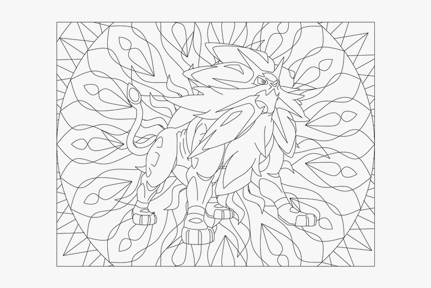 791 Solgaleo Pokemon Coloring Page Mandala Pokemon Solgaleo Hd Png Download Kindpng