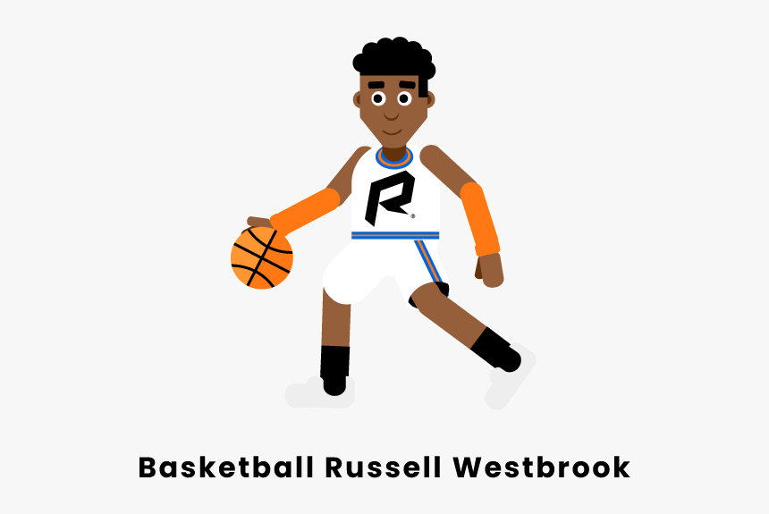 Basketball Russell Westbrook - Cartoon, HD Png Download, Free Download
