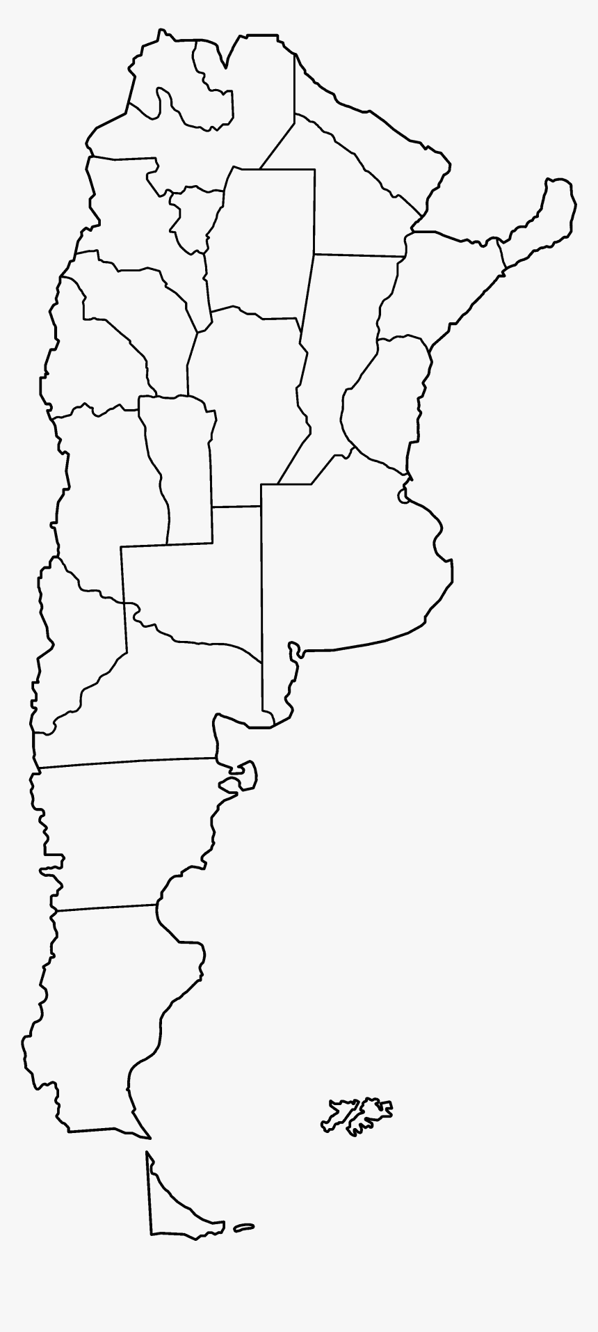 Argentina Provinces Blank - Blank Map Of Argentina, HD Png Download, Free Download