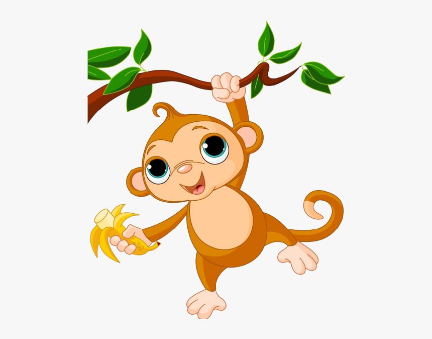 Funny Tree Clipart Clip Library Stock Cute Funny Cartoon - Clipart Cartoon Monkey, HD Png Download, Free Download