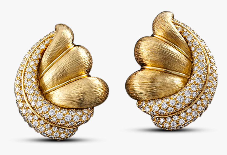 Gold And Diamond Earrings By Henry Dunay - Earrings, HD Png Download, Free Download