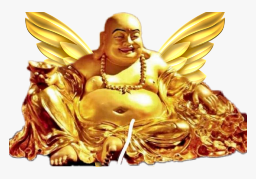 #goldenwings #goodluck #gold #budha - Laughing Buddha Good News, HD Png Download, Free Download