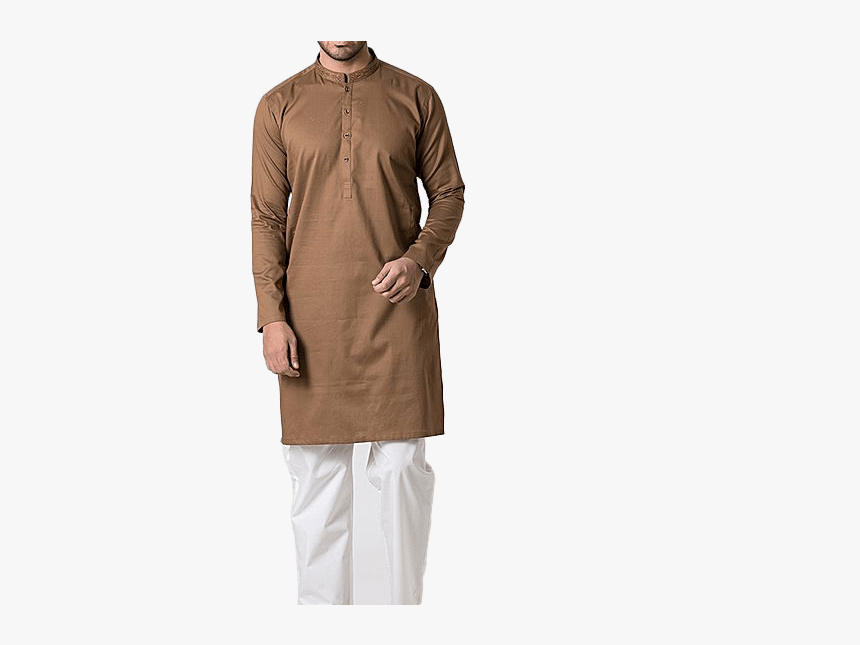 Stylish Brown Cotton Men Kurta-0 - Pocket, HD Png Download, Free Download