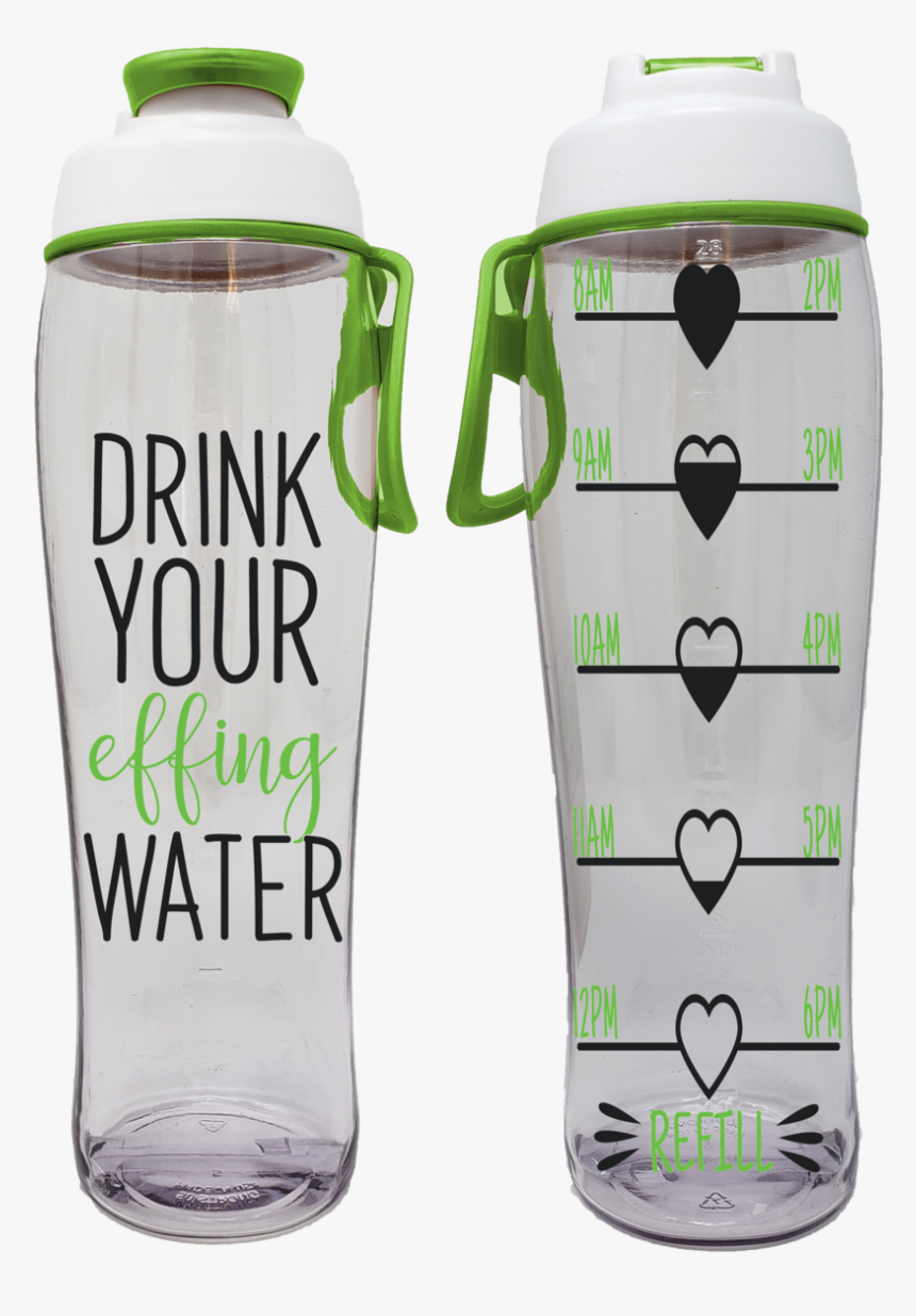 Drink Your Effing Water Hydration Tracker Water Bottle - Water Bottle, HD Png Download, Free Download
