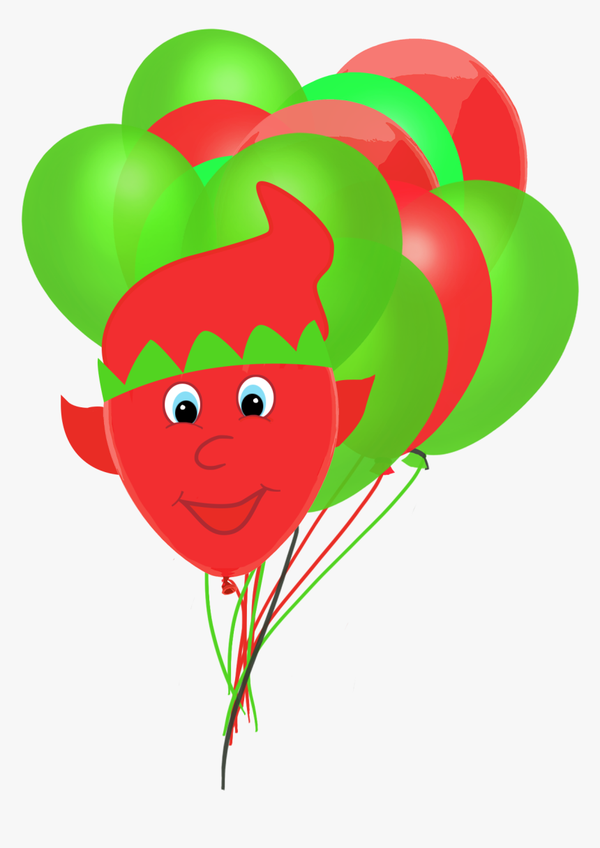 Elf Balloon And Christmas Balloons - Illustration, HD Png Download, Free Download