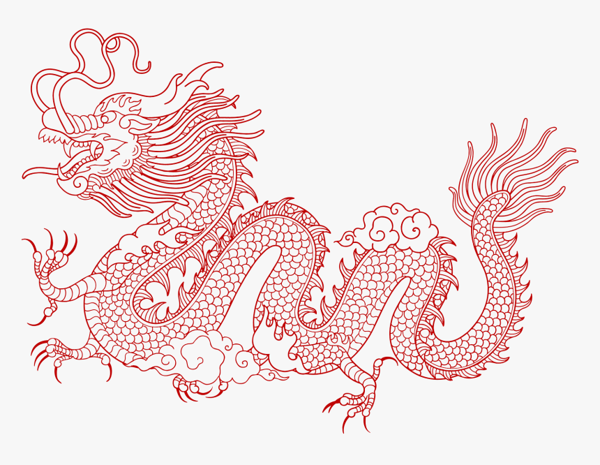 Chinese New Year Dragon Design , Png Download - Chinese New Year Dragon Drawing, Transparent Png, Free Download